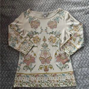 Oscar De La Renta Beaded Knit Top